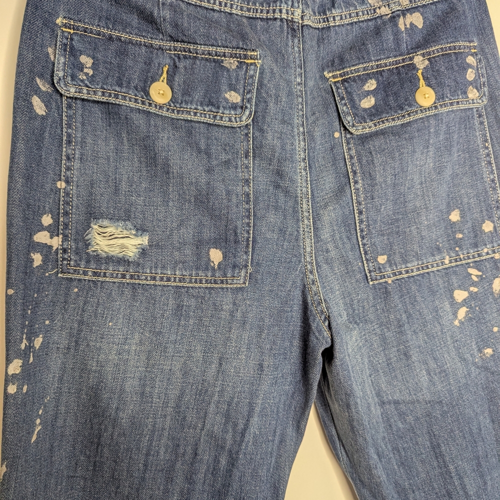 FREE PEOPLE Mixed Up Cotton Distressed Utility Jeans - Picture 12 of 15